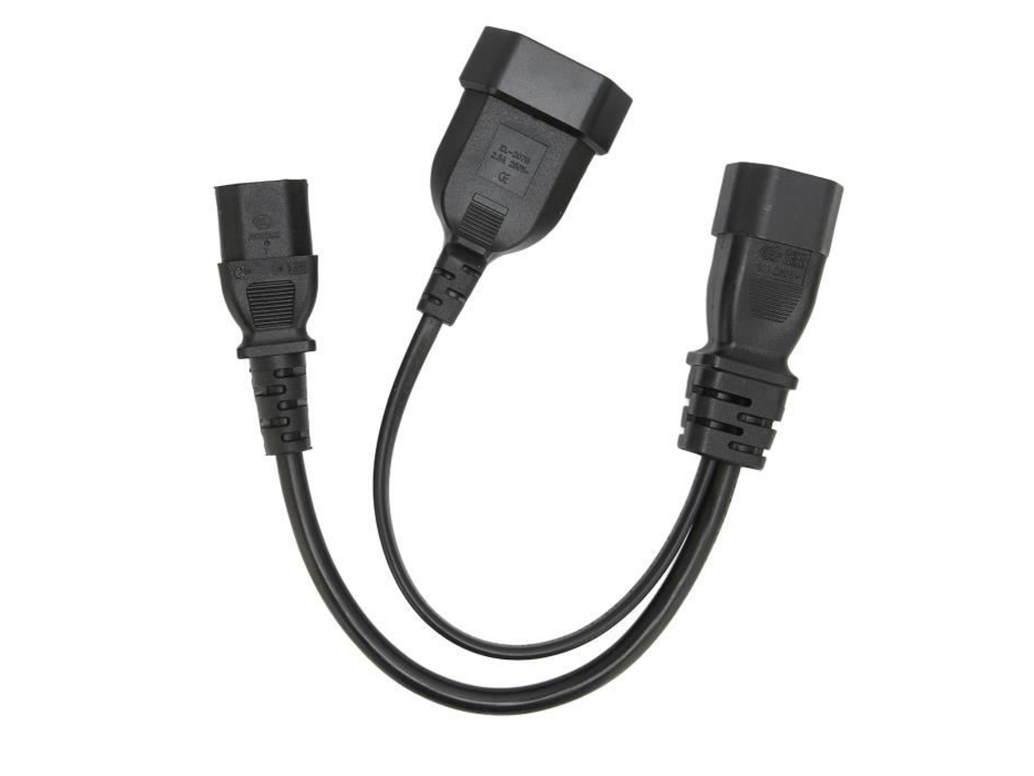 HURRISE Cabo Y Profissional Iec320 C14 a C13 e Ue 12 6 Pol. 10A 250V