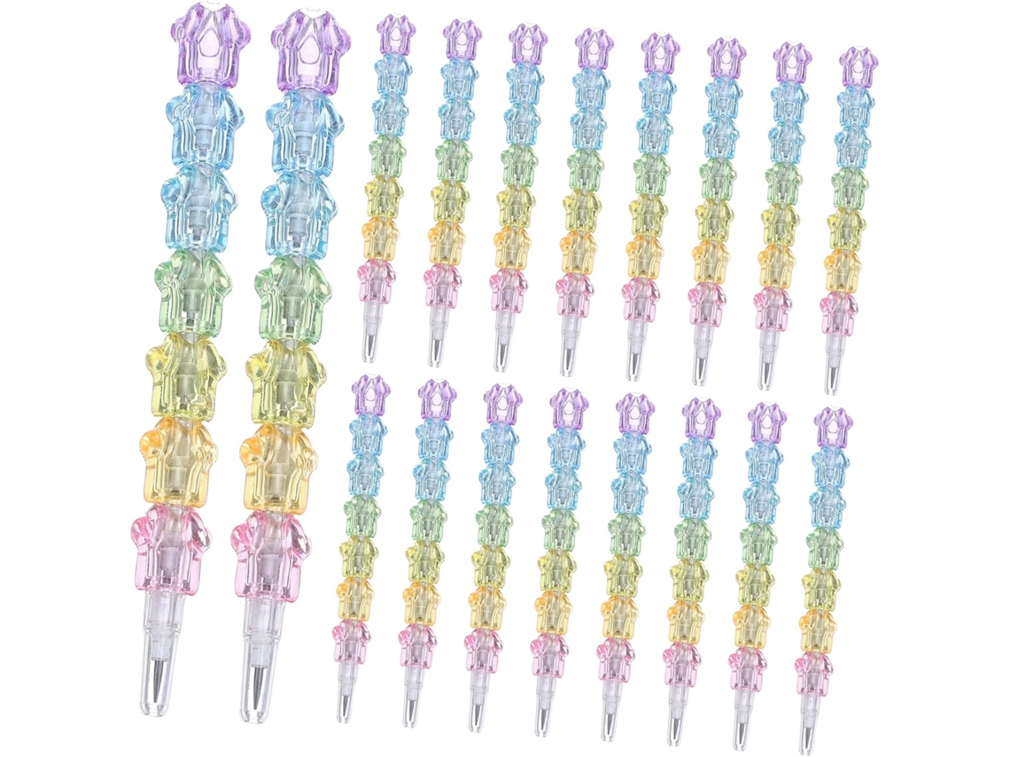 Conjunto de 20 Lápis Empilháveis Divertidos para Crianças, Fofos, Material Escolar Festas Infantis, Brinquedos