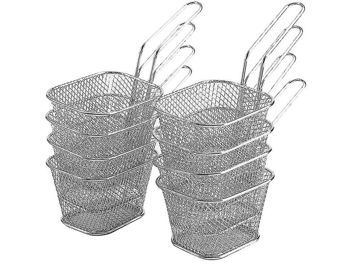 Conjunto De 8 Mini Cestos Para Fritadeira, Em Aço Inoxidável, Para Batatas Fritas, Frango E Pequenos Pratos
