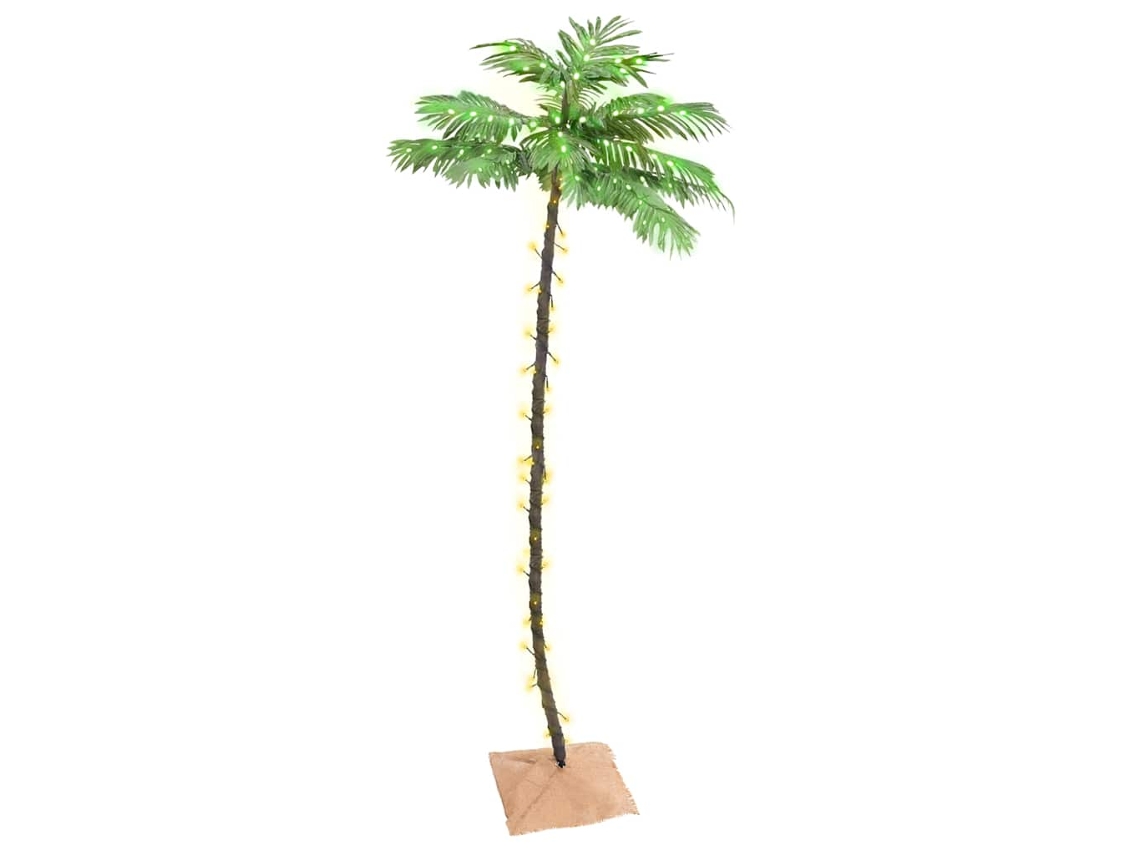 Vidaxl Palmeira C/ 136 Luzes Led 220 Cm Branco Quente