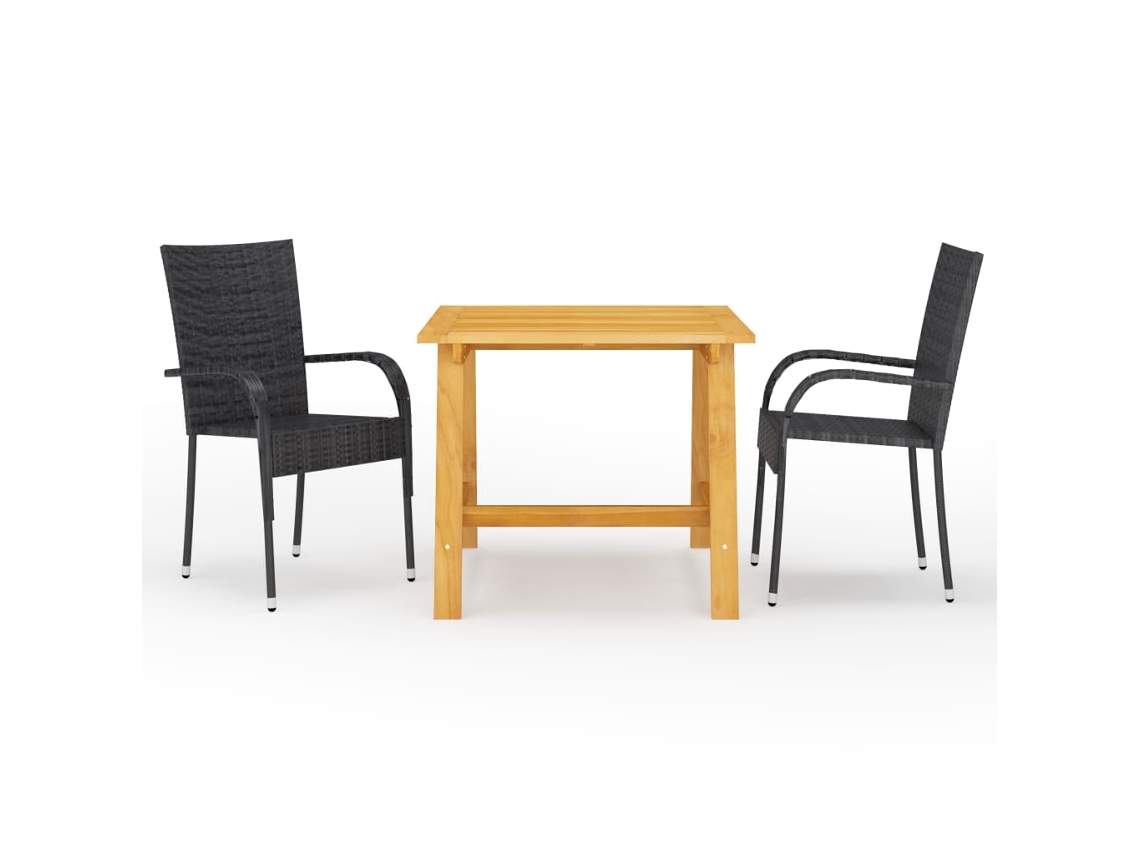 Dining Set, Dining Sets Vidaxl Preto Rattan / Vime (n/a)