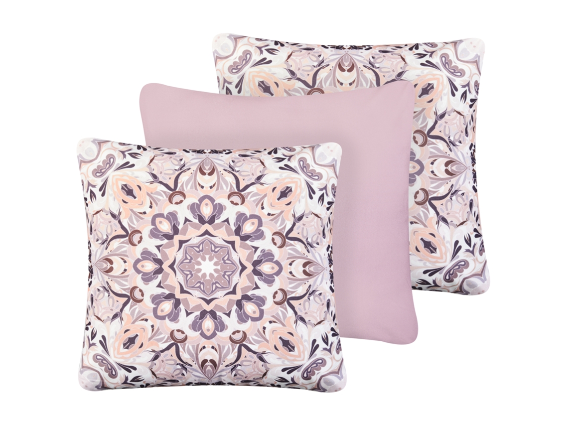 Conjunto De 3 Almofadas De Exterior Beliani Sammit De Poliéster Multicolor 45x45x10