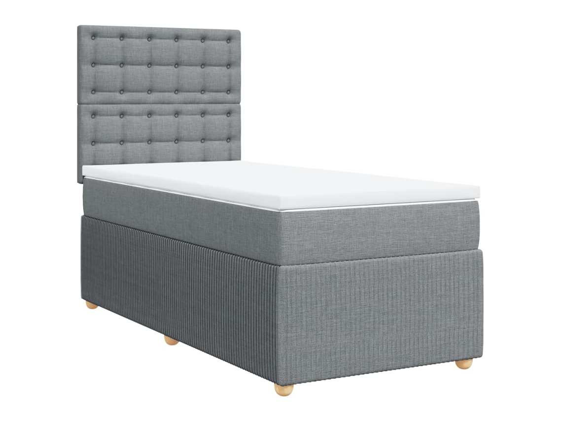 Box Spring Bed, Box Spring Beds Vidaxl Cinzeto Tecido (90 X 200 Cm)