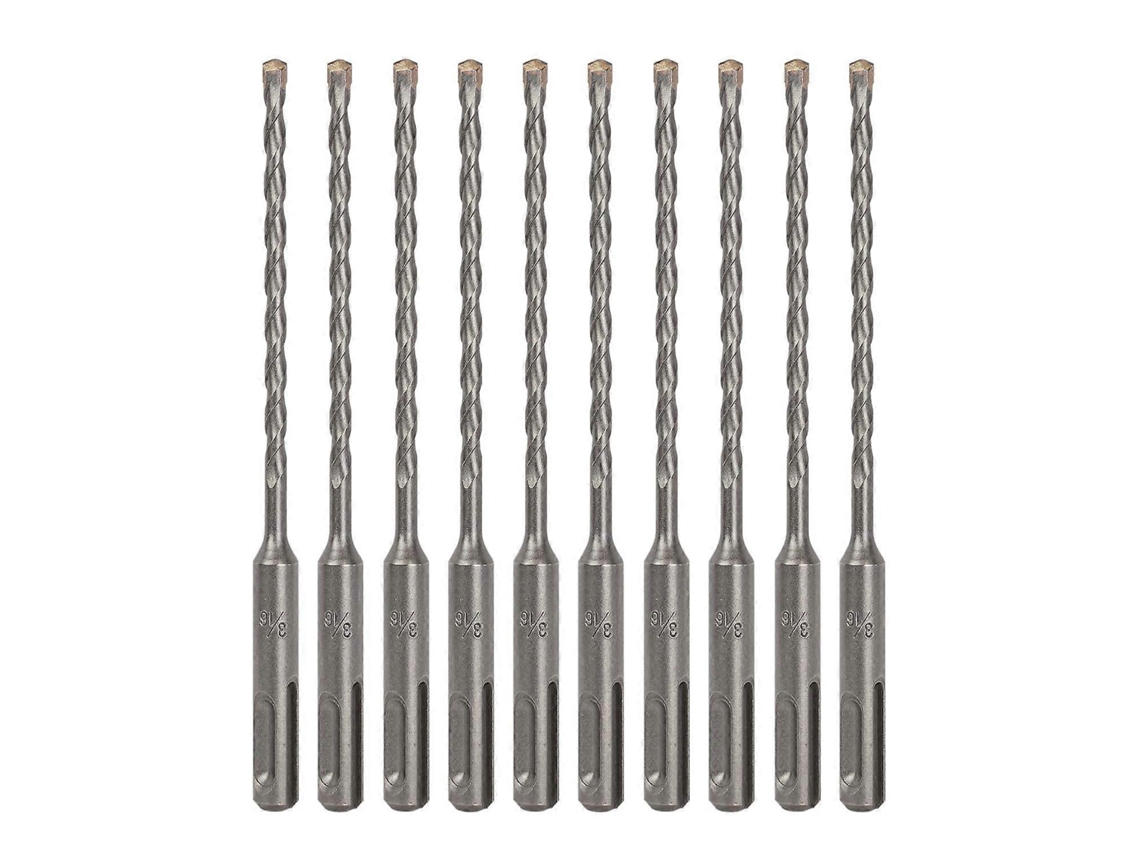 Pacote Com 10 Brocas De Martelo Sds Plus De 3/16 X 6, Ponta De Carboneto Para Tijolos Slowmoose