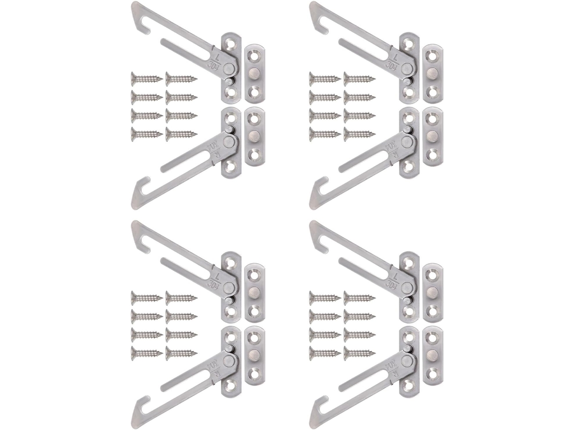 Conjunto Tehaux Com 4 Travas De Segurança Para Janelas, Com Sistema De Segurança E Proteção Para Bebês, Adequadas Para