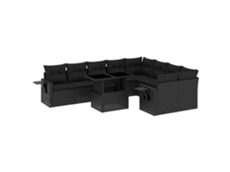 Garden Sofa Set, Garden Sofa Sets Vidaxl Preto Rattan / Vime (n/a)