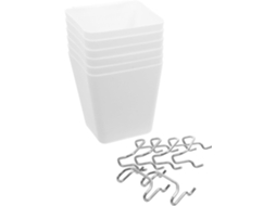 Kit De Prateleiras Modulares Com 6-caixas Brancas Perfuradas Ganchos, 1, 6cm De Espessura, Organizador De Ferramentas E