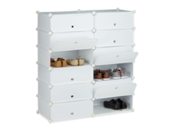 Sapateira Modular De Plástico Com 12 Compartimentos E Portas