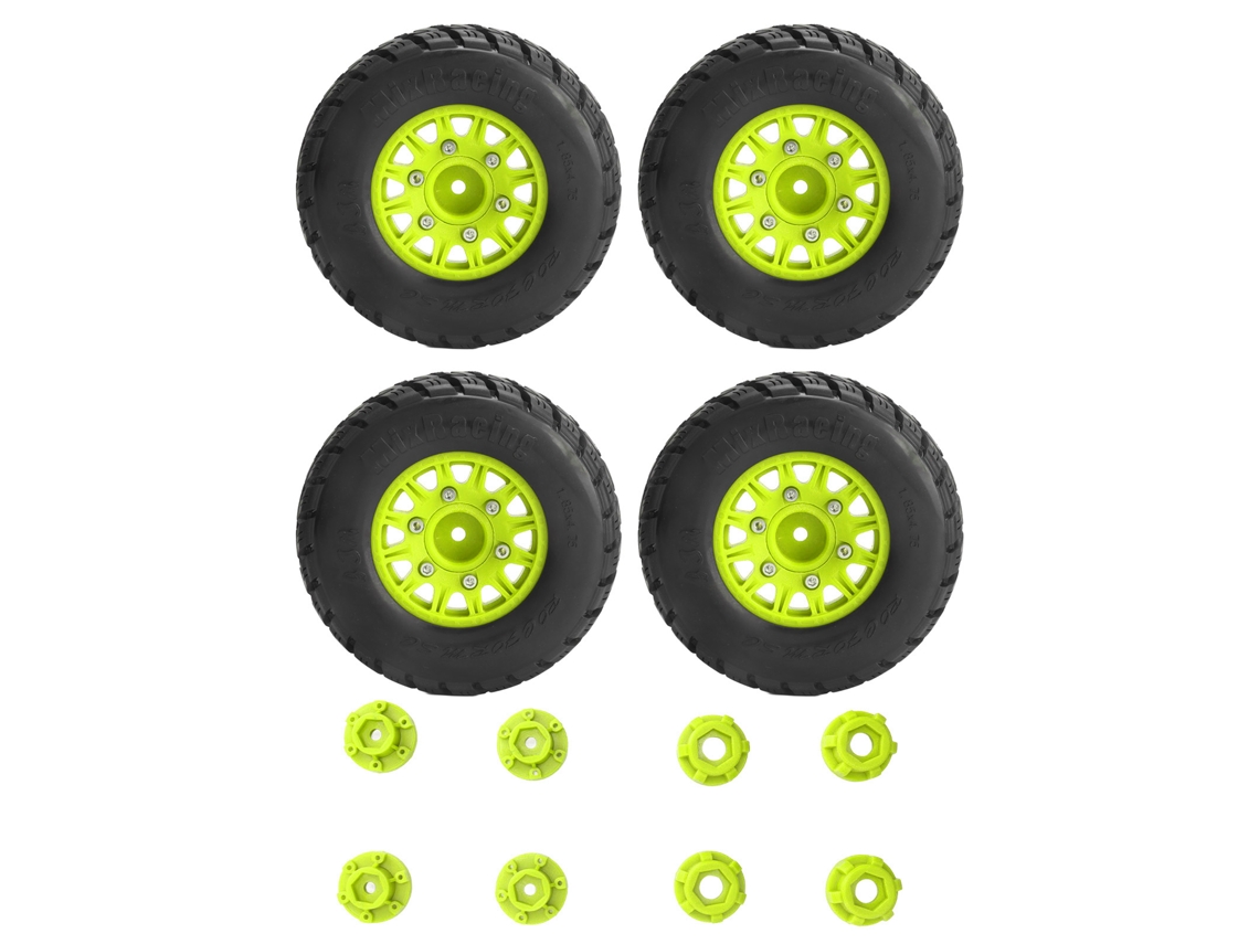 Mali 4 Pneus de Caminhão Curto Rc 1/10 Diâmetro 113mm em Borracha Plástico Acessórios para Arrma Verde