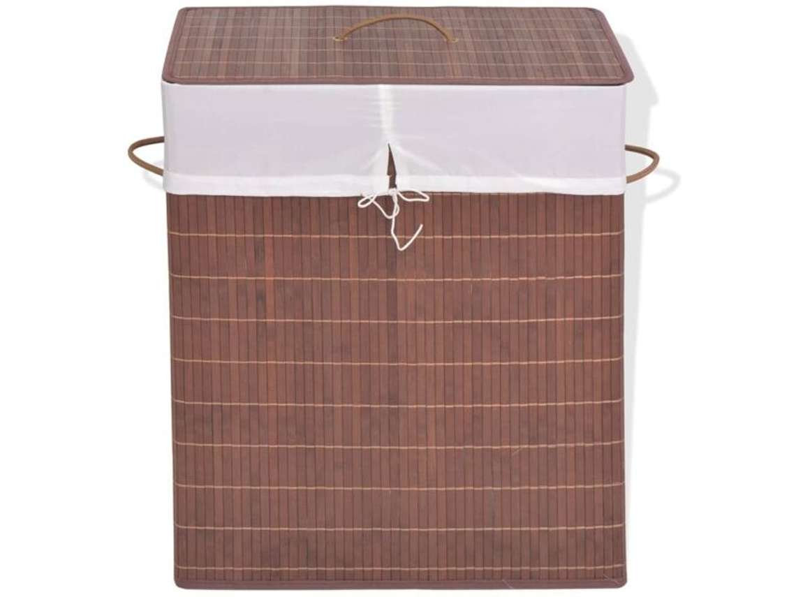 Cesto De Roupa Suja Retangular De Bambu Marrom Da Vidaxl, Para Organizar E Guardar Roupa Suja De Forma Prática