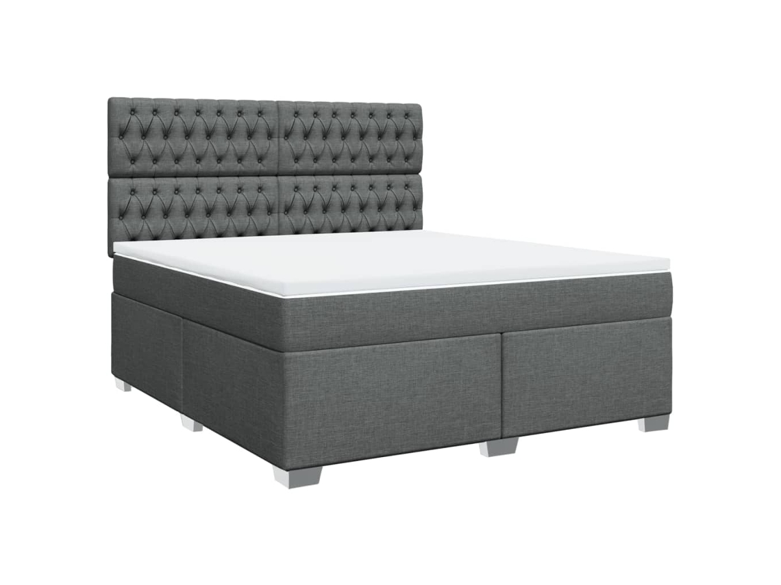 Cama com Molas/Colchão 180x200 Cm em Tecido Cinzento Escuro MAISON EXCLUSIVE