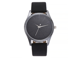 Relógio de Pulso Feminino Vansvar Pulseira Pu Movimento de Quartzo Estilo Simples Preto