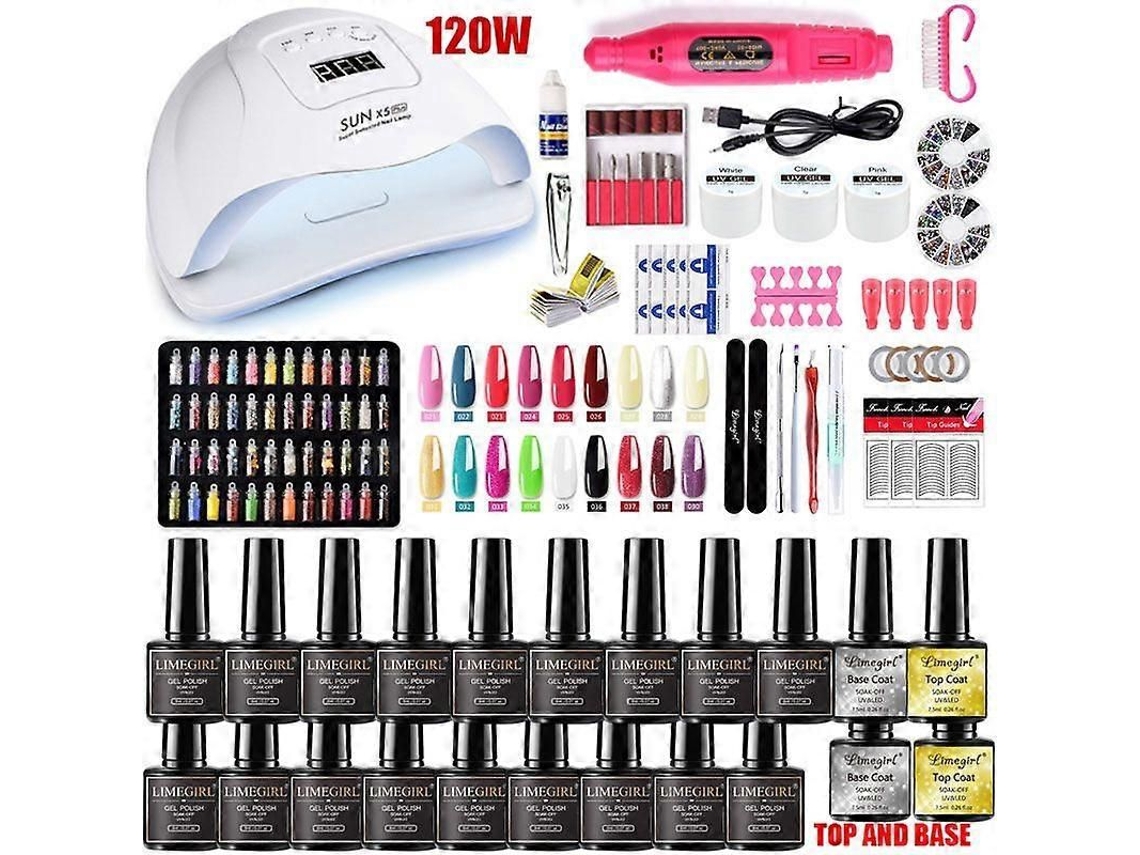 Manicure Set For Nail Extensions Gel Polish Poly With Lamp Kits Tools 1 GOKOCO