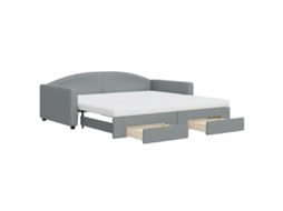 Daybed With Trundle, Daybeds With Trundles Vidaxl Cinzeto Tecido (100 X 200 Cm)