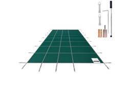 Capa De Segurança Para Piscina De Malha Retangular Succebuy De 18 X 32 Pés, Verde, Para Uso No Exterior No Inverno