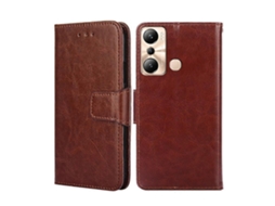 Capa De Couro Com Textura De Cristal Para Infinix Hot 20i
