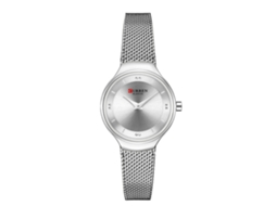 Relógio Feminino Casual de Quartzo com Pulseira de Malha Milanesa em Aço Inoxidável. MDUG