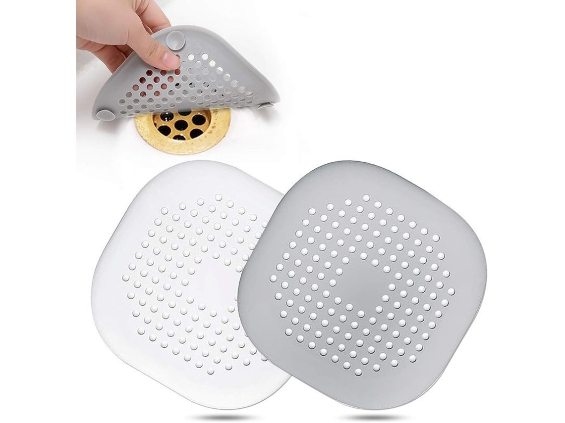 Cobertura De Drenaje Cuadrada De Silicona Con Ventosa Para Baño Y Cocina, Atrapapelos Eficaz Y Fácil De Limpiar