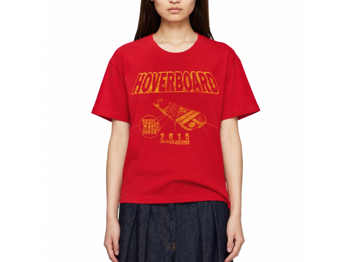 Rockinstone Back To The Future Movie New Board Solid Red Adult T-shirt Size:m