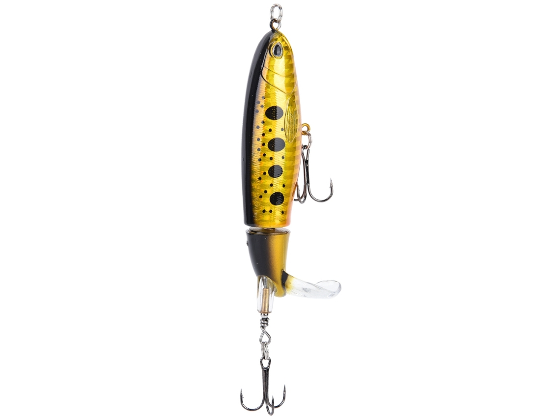 Lure (floating Bionic Spiral Tail Design) Lure Surface Tractor Spiral Tail Pencil 11cm16g Floating Bionic Hard Bait Fake Bait Lure (laser Gold)