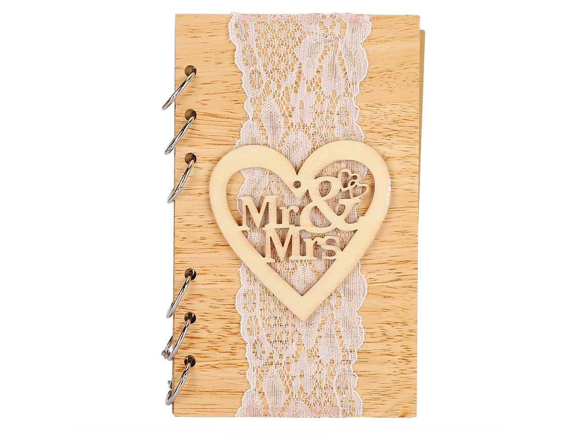 Livro de visitas de madeira Kofihety para assinar lembrancinhas de casamento, bilhetes e presentes para festas