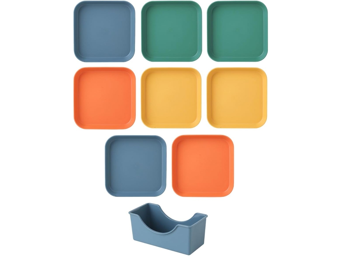 Kit De 8 Colheres Medidoras De Silicone Azul Com Design Antiderrapante Para Confeitaria E Medição Na Cozinha