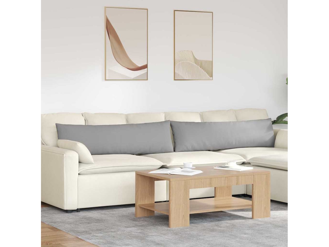 Vidaxl Travesseiros De Sofá 2 Unid. Tecido Cinza Nuvem 145 X 40 Cm
