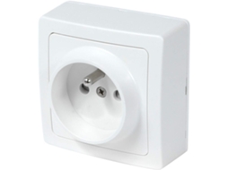 Tomada Elétrica Completa para Parede, Ideal para Reformas, Montagem em Superfície, Branca, 66 X 72 41 Mm BRILVIBERA