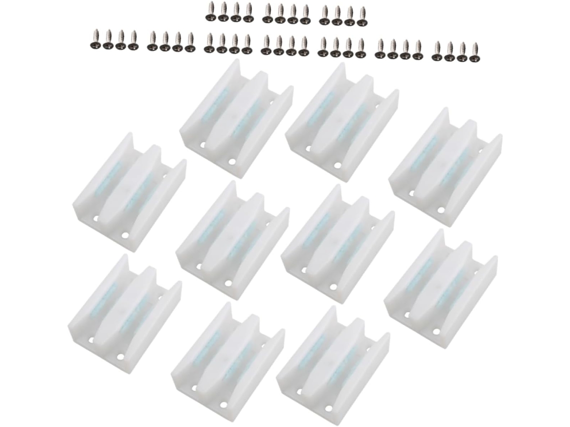 Guia Inferior Para Porta De Correr Vidro Branco, Design Antiderrapante E Durável Para Portas De Box Chuveiro, Pacote Com