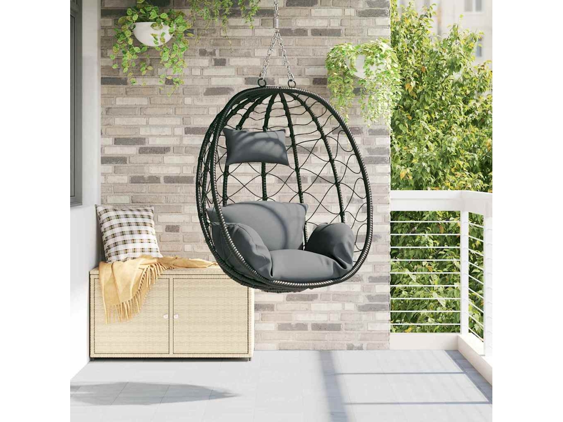 Vidaxl Cadeira Suspensa Tipo Ovo Vime Pe 91,5 X 54,5 X 107 Cm