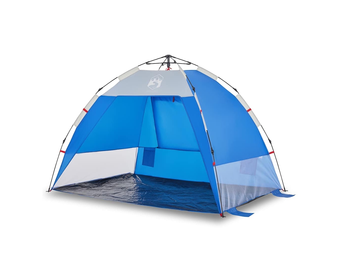 VIDAXL Tenda Praia 2 Pessoas Libertação Rápida Impermeável Azul Ciano