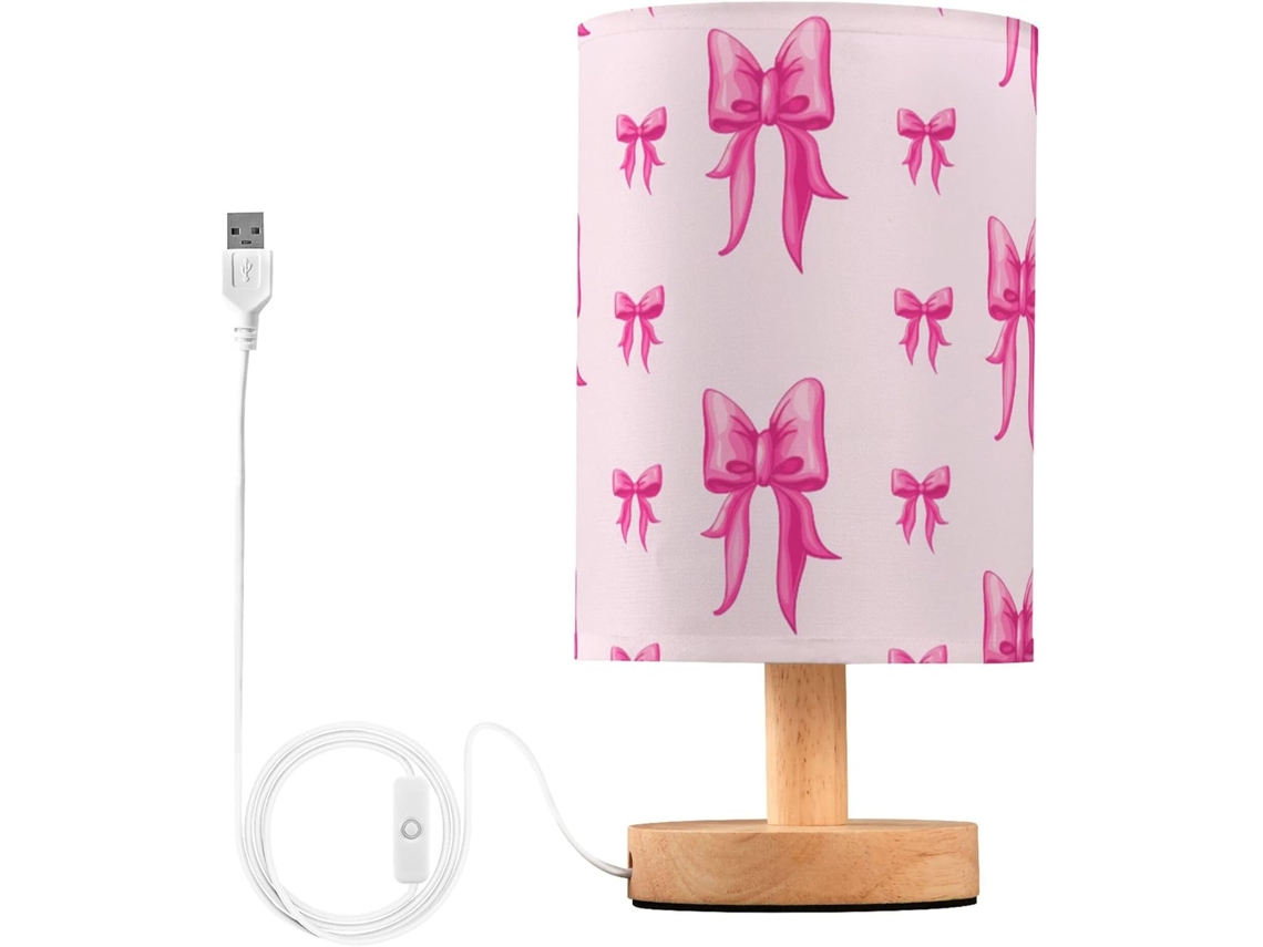 Abajur De Cabeceira Bows Com Porta Usb, Sem Necessidade De Lâmpada, Luz Led Quente Para Quarto, Sala De Estar
