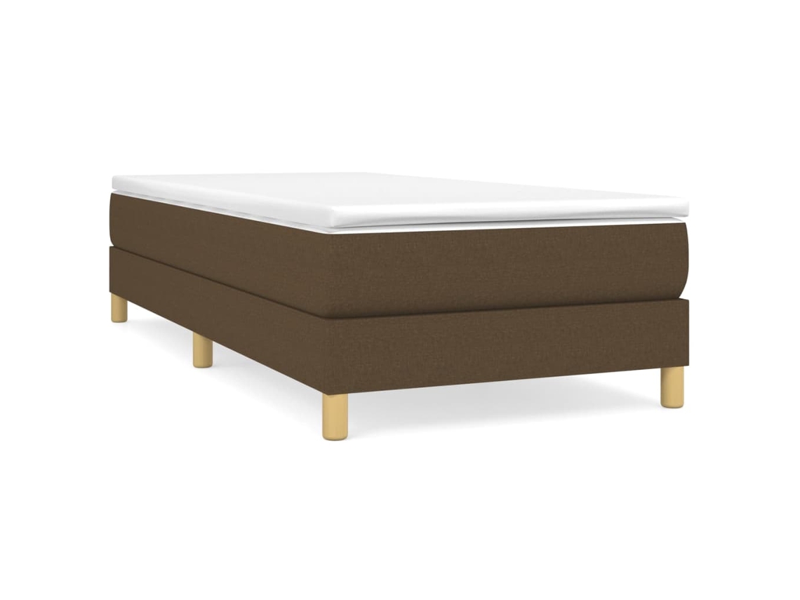 Cama com Molas e Colchão Tecido Castanho Escuro MAISON EXCLUSIVE (100x200 cm)