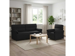 Vidaxl Conjunto De Sofás 2 Unid. Preto Tecido