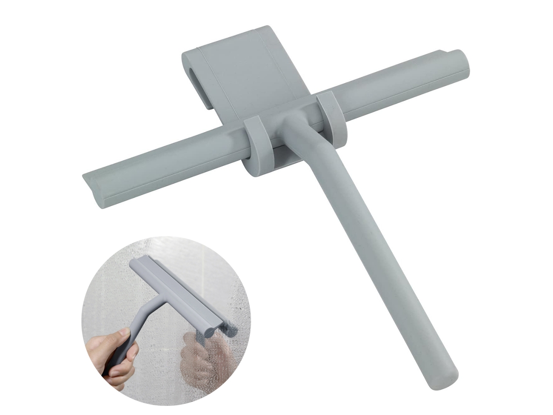 Rodo De Chuveiro, Limpador/raspador De Vidro Para Janelas Com Lâmina De Silicone E Suporte Para Pendurar, Para, Vidros Auto, Espelhos, Portas E