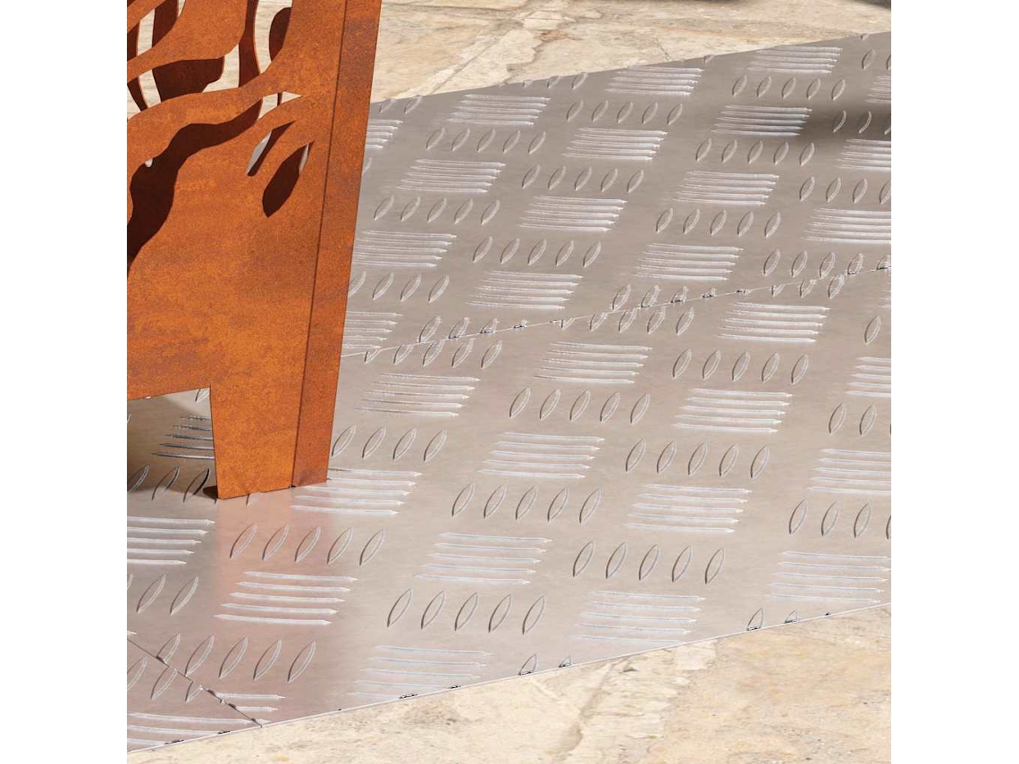 Vidaxl Degrau Retangular 4 Pcs Prateado 90 X 40 Cm Alumínio