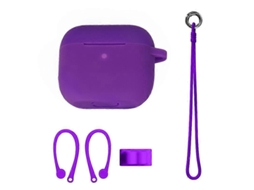 Conjunto de Capas de Silicone para Fones de Ouvido Bluetooth Airpods 3, Cor: Roxo. GIECY