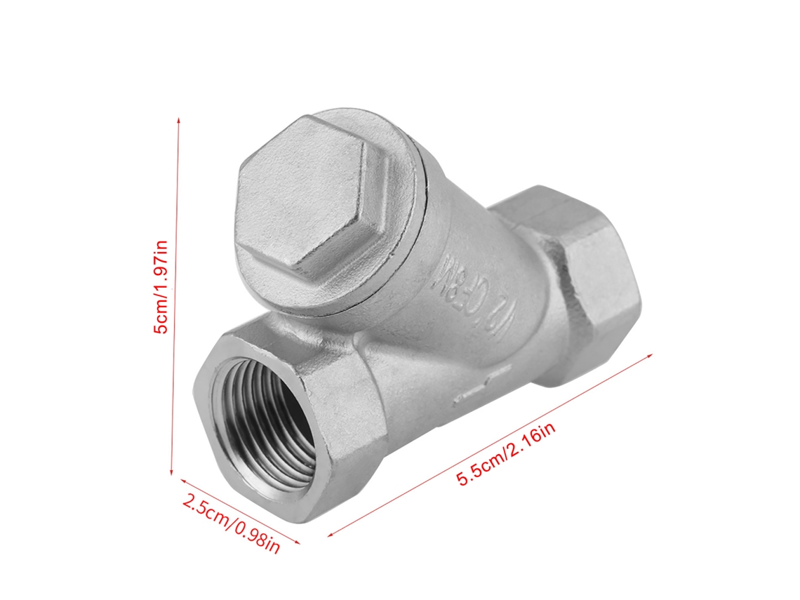 Filtro Y De Aço Inox Com Rosca Pt 1/2" Dn15