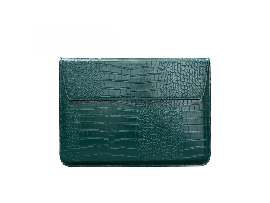 Capa para Portátil HEXINYIGJLY Pu 13.3" com Suporte,para Macbook Air A3240 M4/a2681 M2/a1466 A1369 Verde Escuro Crocodilo