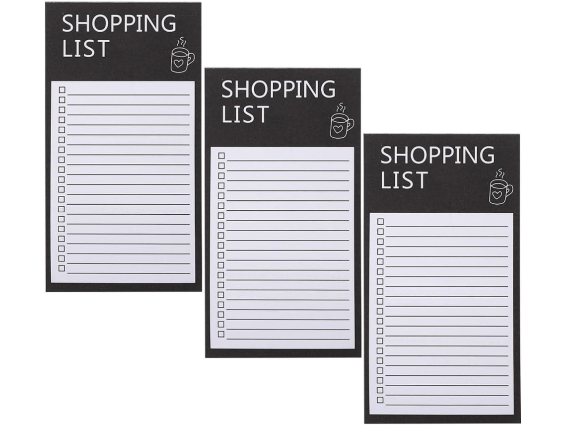 Bloco De Notas Magnéticas Para Listas De Cursos 3 Livres Em Papel Preto Folhas Destacáveis Adaptadas A Todos