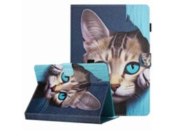 Capa de couro para tablet Webake com padrão pintado e costura