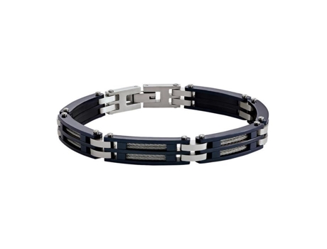 Bracelete Jourdan Priam Azul Aço Comprimento Adaptável 19 21 Cm
