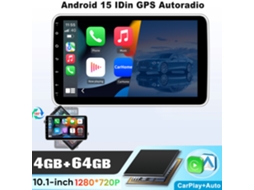 Rádio Carro Hexinex 4gb+64gb Android 15 Octa Core Carplay Bt Gps Wifi