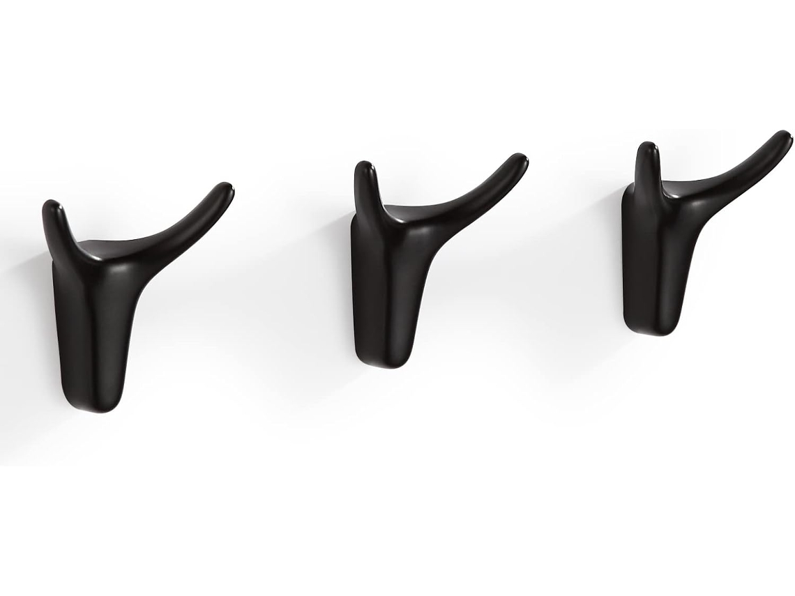 3 Cabides Nórdicos Pretos Simples, Ganchos De Parede Para Roupas, Para Entrada