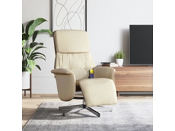 Vidaxl Cadeira De Massagens Reclinável Com Apoio De Pés Tecido Creme