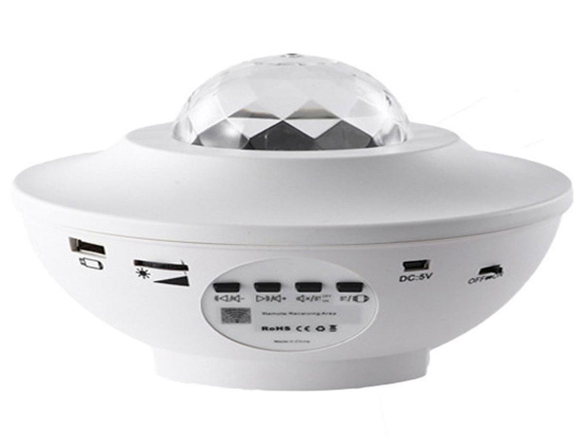 Lurelia Projetor Galáxia Com Coluna Bluetooth, Controlo Remoto, Rotação 360°, Ondas Do Mar, Céu Estrelado, Som Integrado