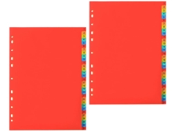 Conjunto De 2 Divisórias Pastas A4 Beavorty Com 31 Abas Numeradas, Índice Em Plástico Pvc Vermelho, Design Prático