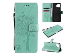 Capa De Couro Pu Com Estampa Horizontal De Árvore E Gato Para Motorola Moto G 5g, Com Suporte, Compartimentos Para Cartões, Carteira E Cordão.