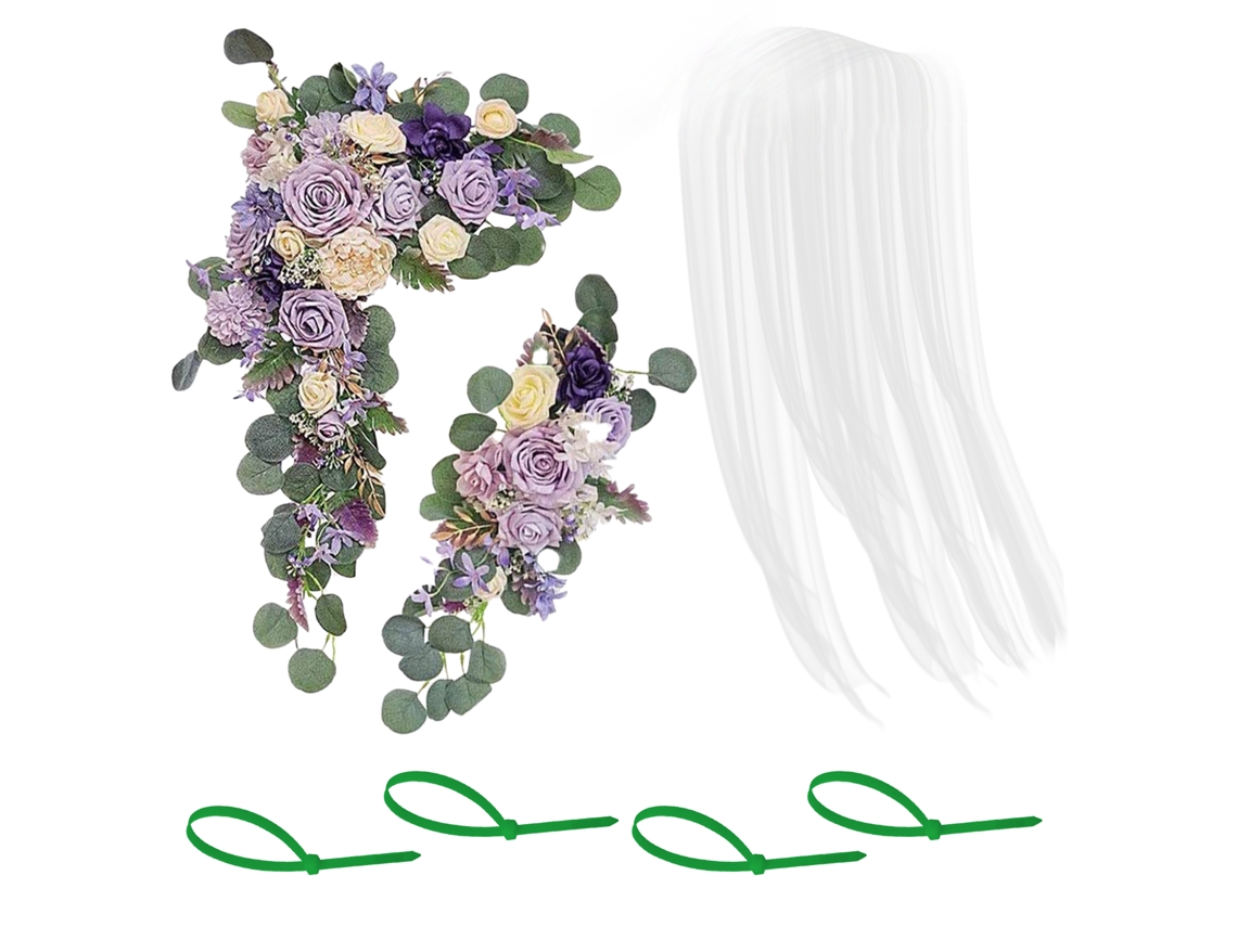 Laxiscreed Arranjo De Flores Artificiais Roxo, 3 Peças Para Decoração De Casamentos E Entrada
