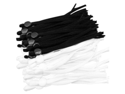100 Peças De Corda Elástica Com Fivela Ajustável, Cintas Anti-deslizantes Para Orelhas, Para Artesanato Diy (50 Pretas + 50 Brancas)